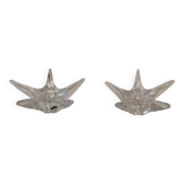 Set of 2 "Daum" starfish candle holders (large model)