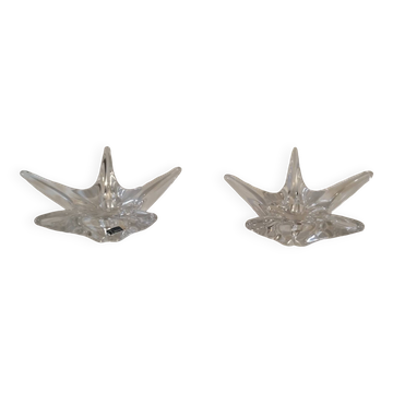 Lot de 2 bougeoirs "Daum" étoile de mer (grand modèle)