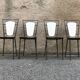 Series of 4 metal and formica chairs 1950/1960