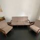 Salon scandinave vintage en teck — canapé 3 places et 2 fauteuils