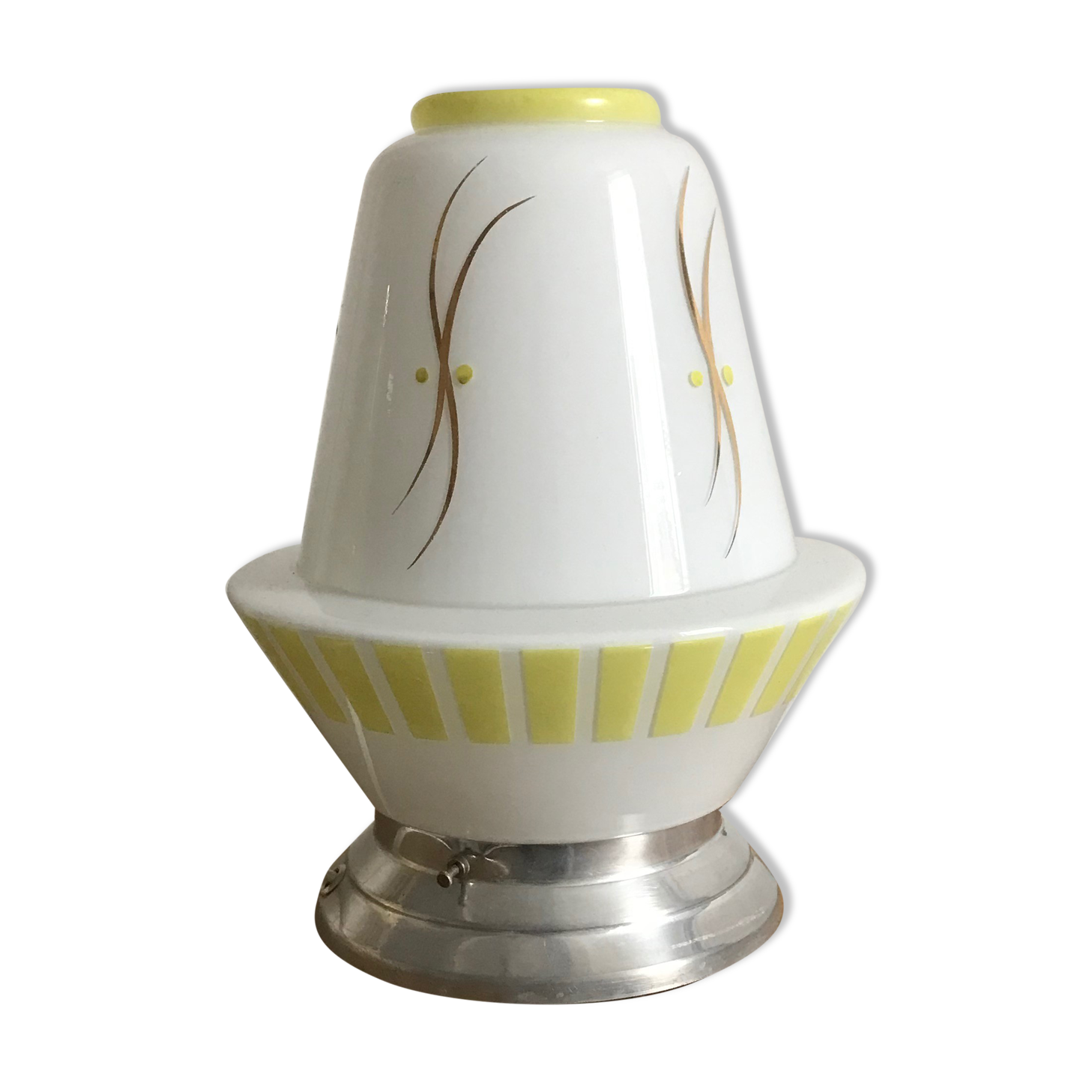 Painted opaline table lamp