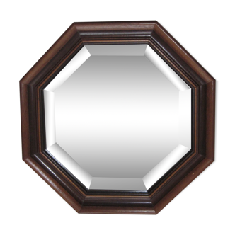 Octagonal wooden mirror  47x47cm