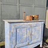 Buffet en sapin patiné bleu, 1900.