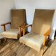 Pair of Manucere armchairs with vintage compass legs