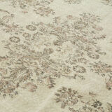 Handwoven antique anatolian beige carpet 205 cm x 286 cm