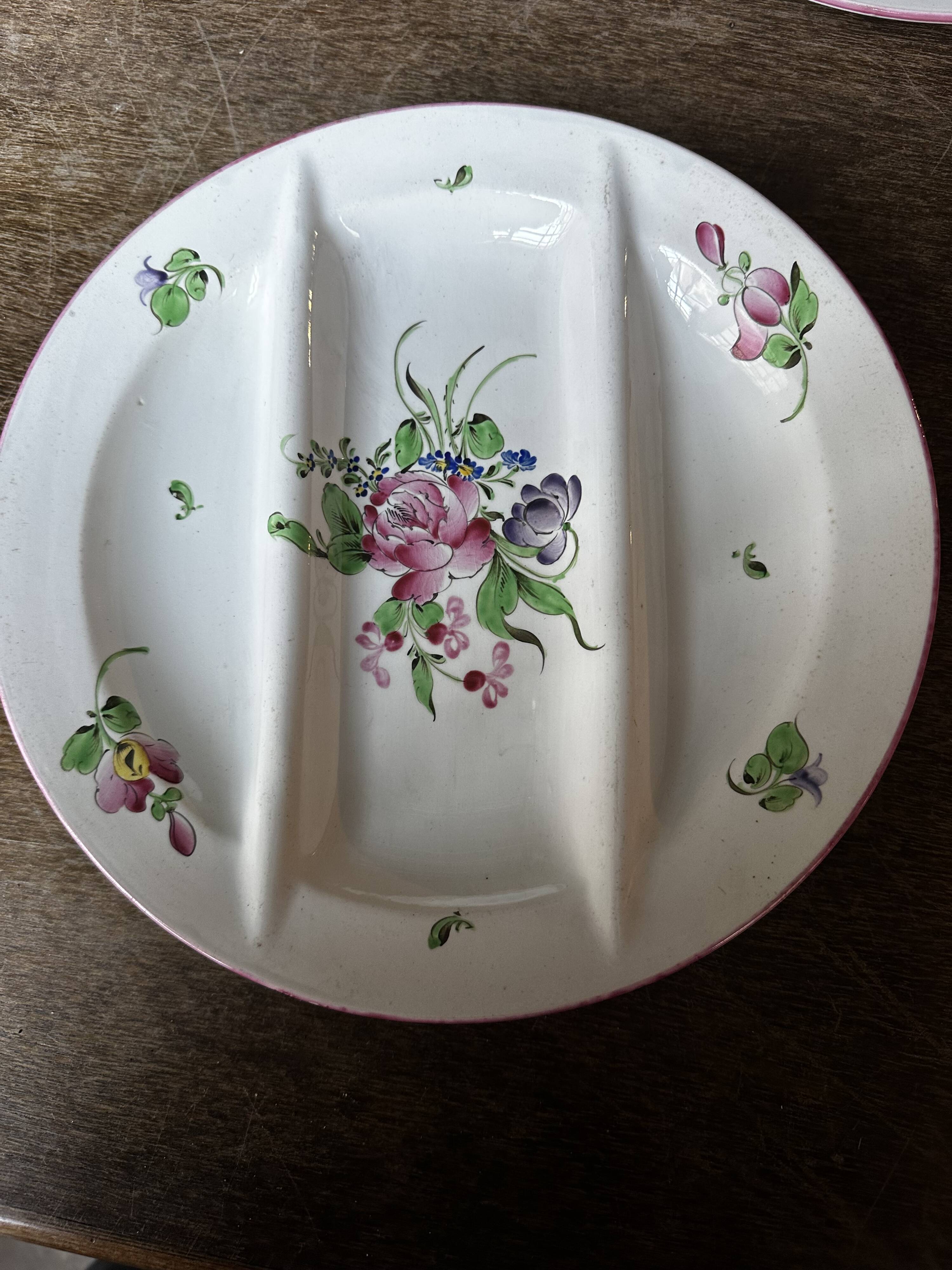 7 Asparagus Plates Late 19th Century Opaque Earthenware Luneville France