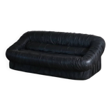 Vintage sofa by De Pas D’Urbino & Lomazzi in black leather for Dall’Oca, 19