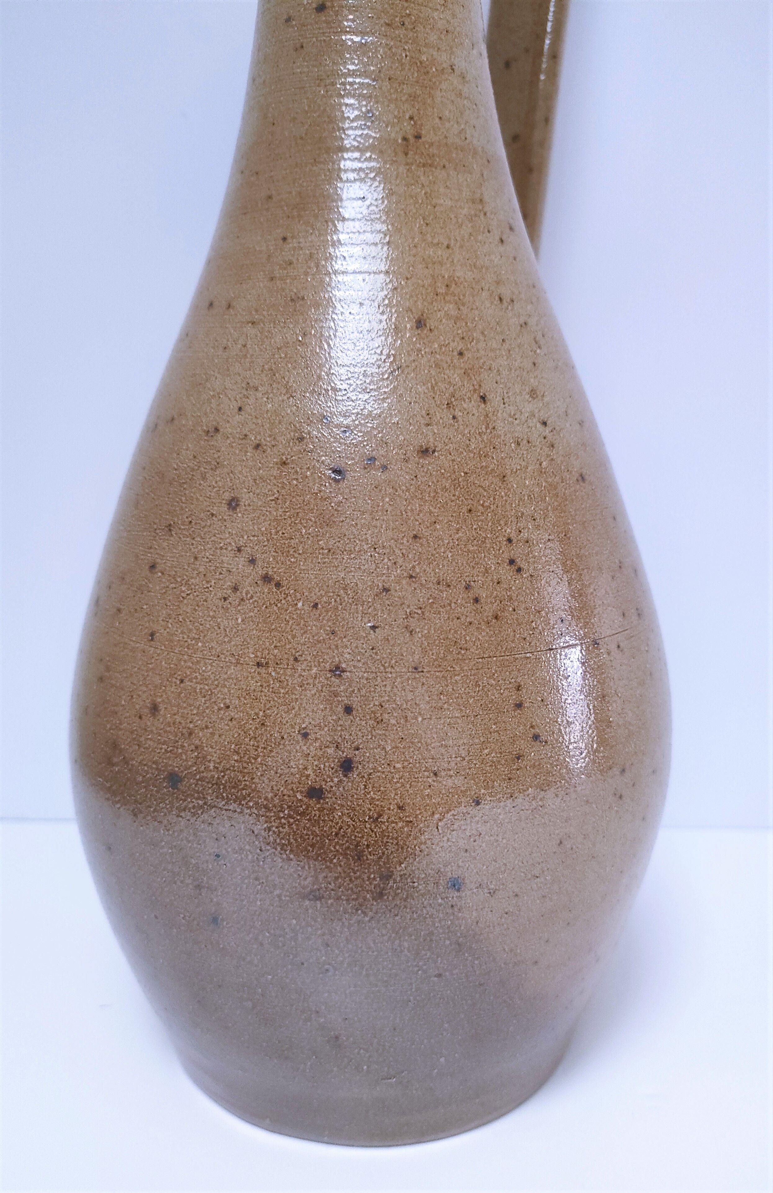Pitcher sandstone pyrite ochre tone 70s height 40.5 cm