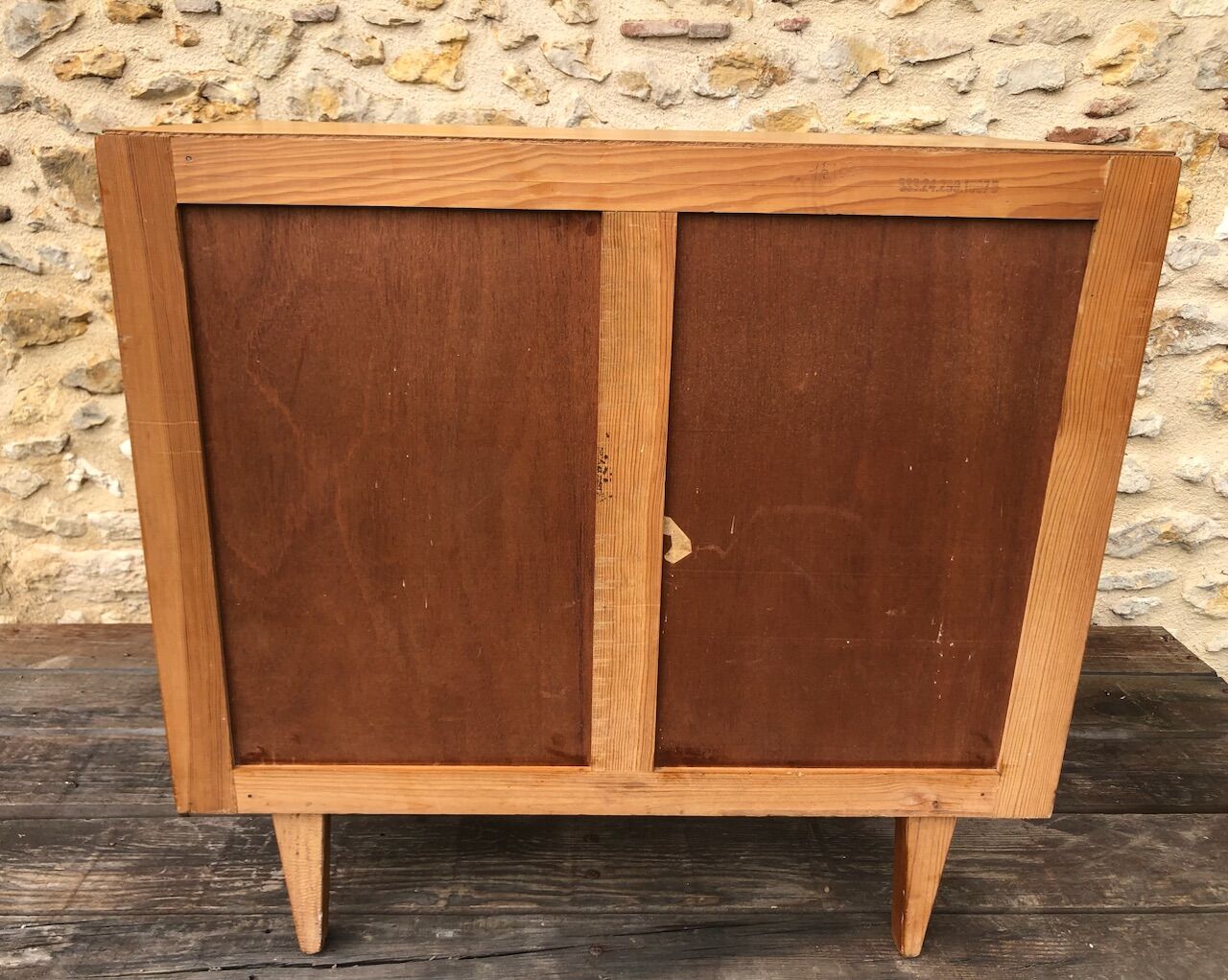Vintage blond wood chest of drawers, circa 60s