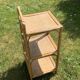 Bamboo and wicker shelf, 3 vintage floors