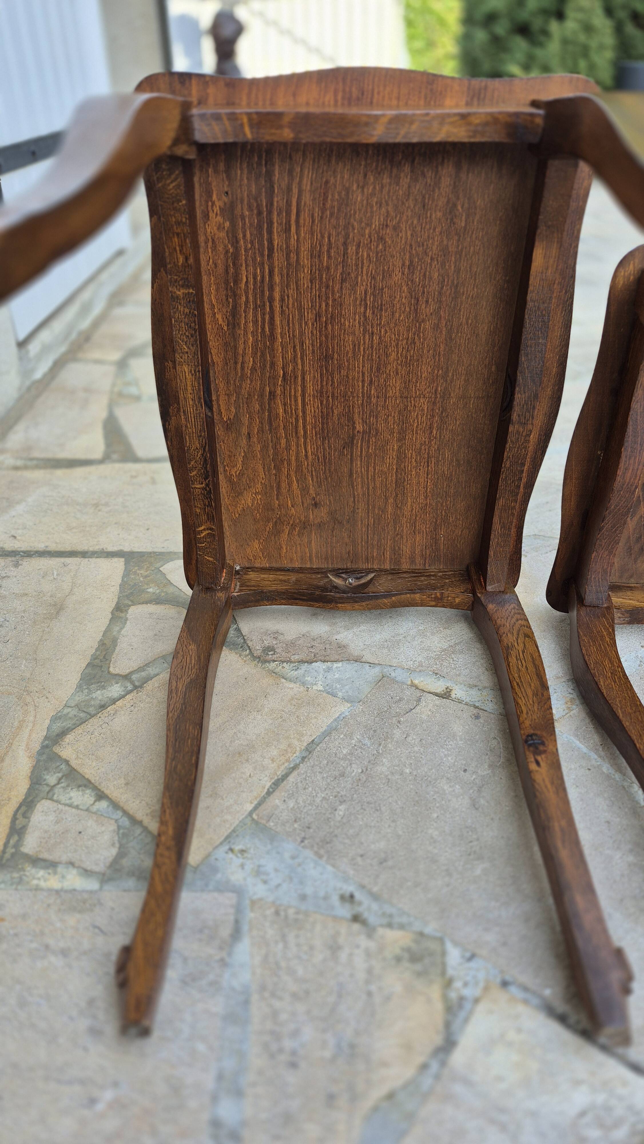2 nesting tables in solid wood in Louis XV style