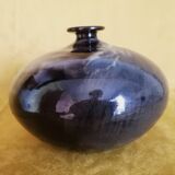 Glazed ceramic soliflore vase, signed (signature to be deciphered)