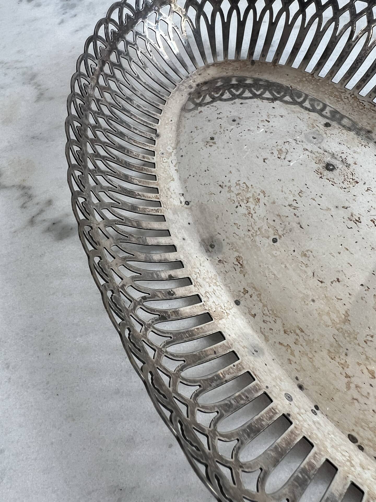 Antique silver-plated bread basket