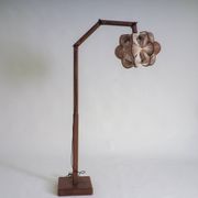 Vintage Danish floor lamp with woven shade