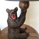 Wooden bear lamp black forest craft work