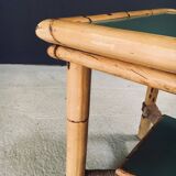 Mediterranean Bamboo Side Table in the style of Audoux Minet, France, 1950s