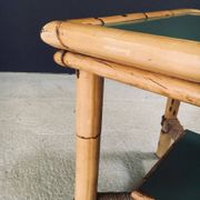 Mediterranean Bamboo Side Table in the style of Audoux Minet, France, 1950s