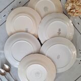 6 mismatched old dessert plates