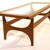 Scandinavian coffee table in teak and glass