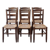 6 straw farm chairs