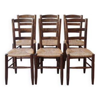 6 straw farm chairs