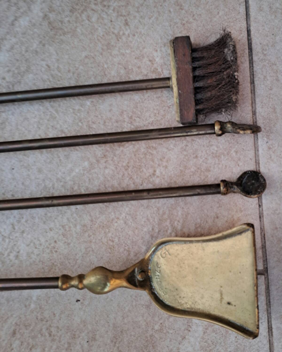 Bronze fireplace set