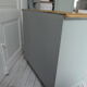 Commode 3 tiroirs vert de gris, plateau bois