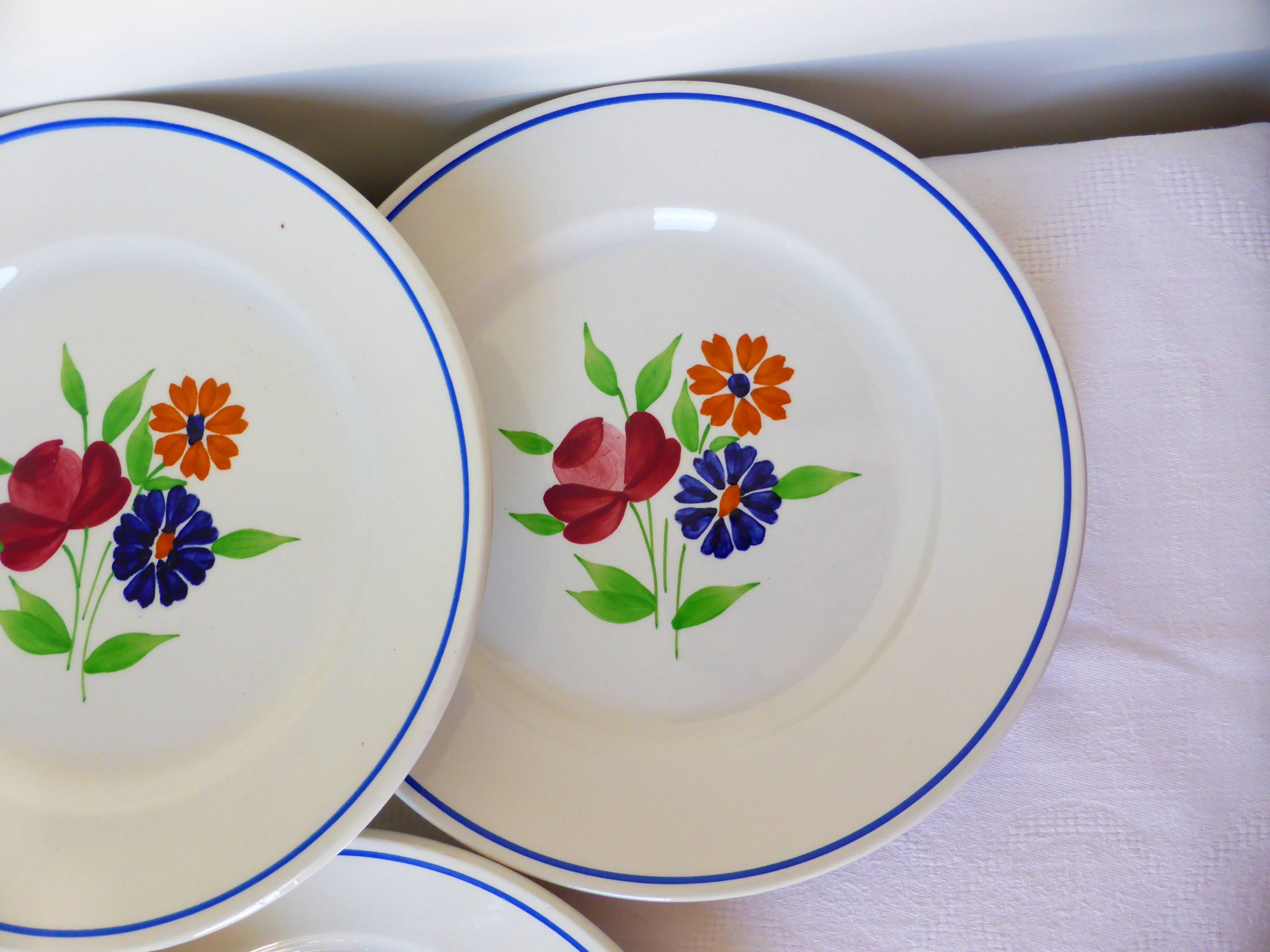 6 flat plates vintage K-G Luneville model Mat 210337
