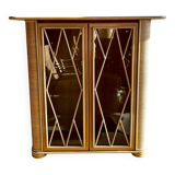 Vitrine en bois et rotin de design italien par Roberti Rattan