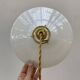 Pair of vintage white opaline pendant lights