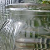 Set of three vases in molded glass old years 50/60 made in france