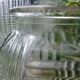 Lot de trois vases en verre moulé ancien années 50/60 made in france