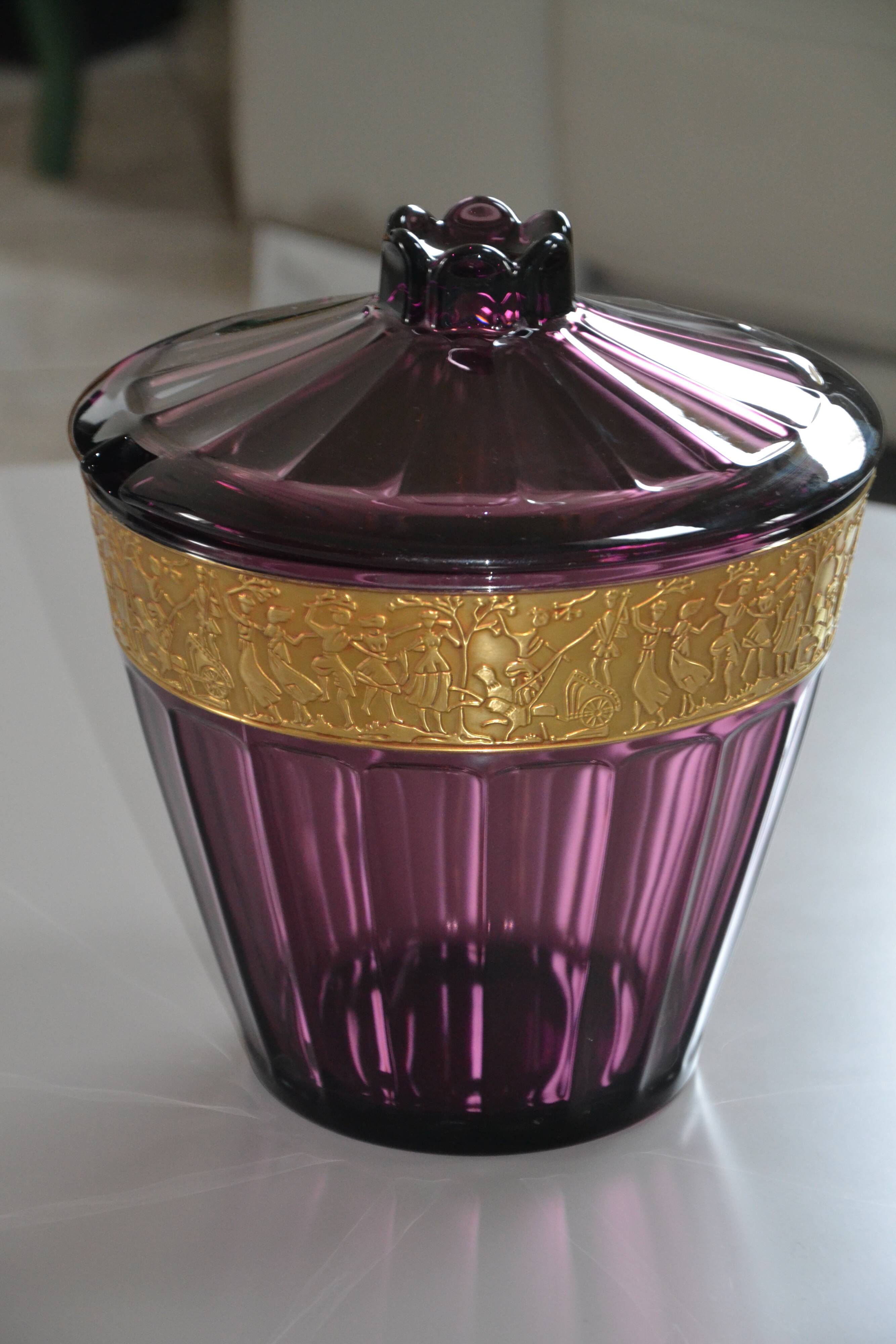 Large ornamental punch bowl/Art Deco pot Amethyst August Walther