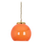 Orange glass pendant light by Peill Putzler, Germany, 1970.