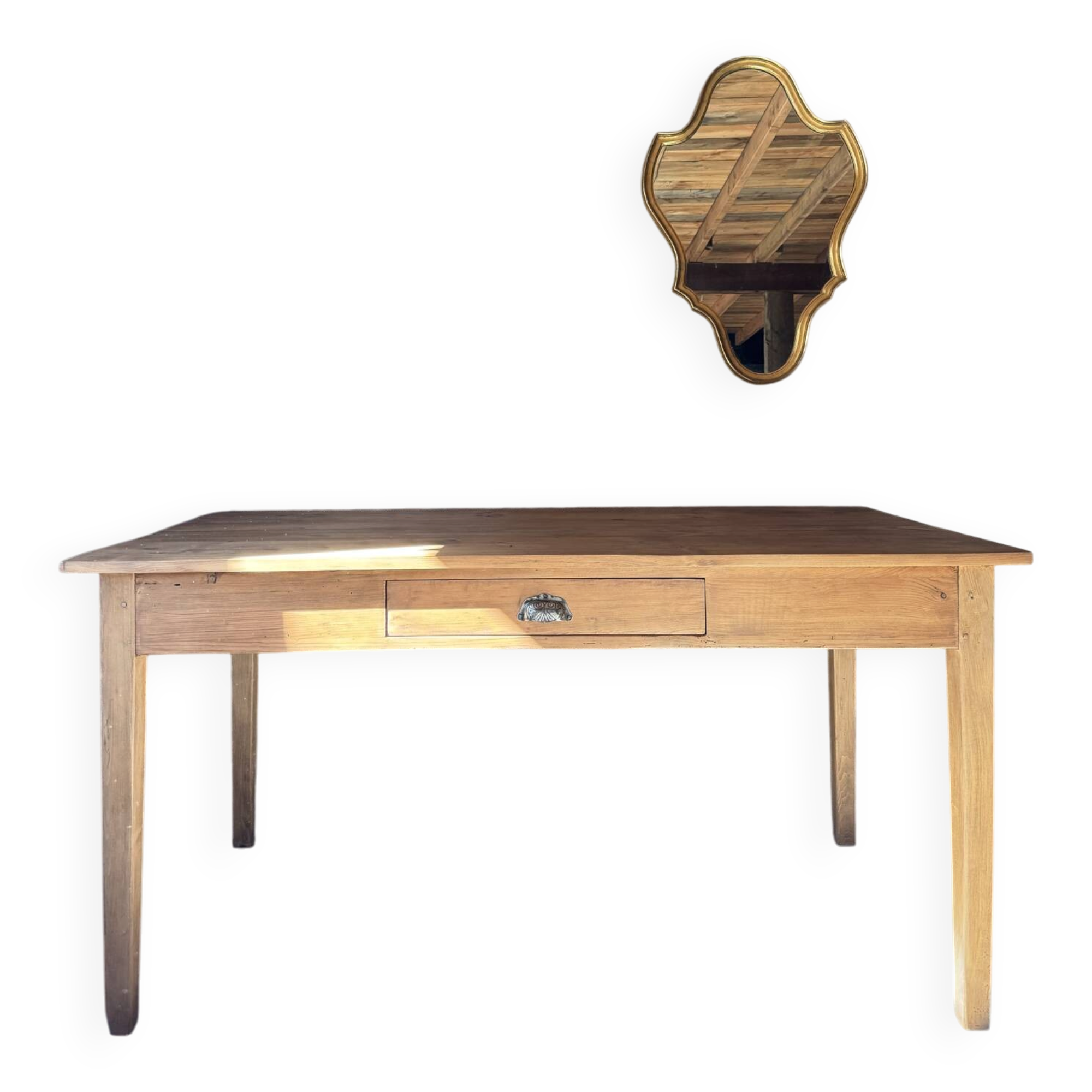 Old solid wood table