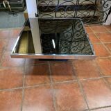 Chrome coffee table with smoked mirror top
