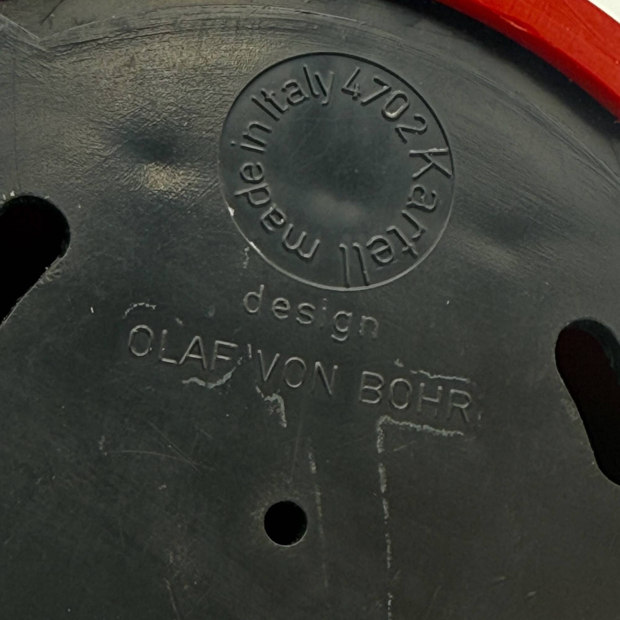 Set of Red Coat Hooks by Olaf Von Bohr for Kartell 1970s