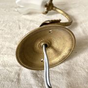 Applique ancienne en bronze et tulipe en verre