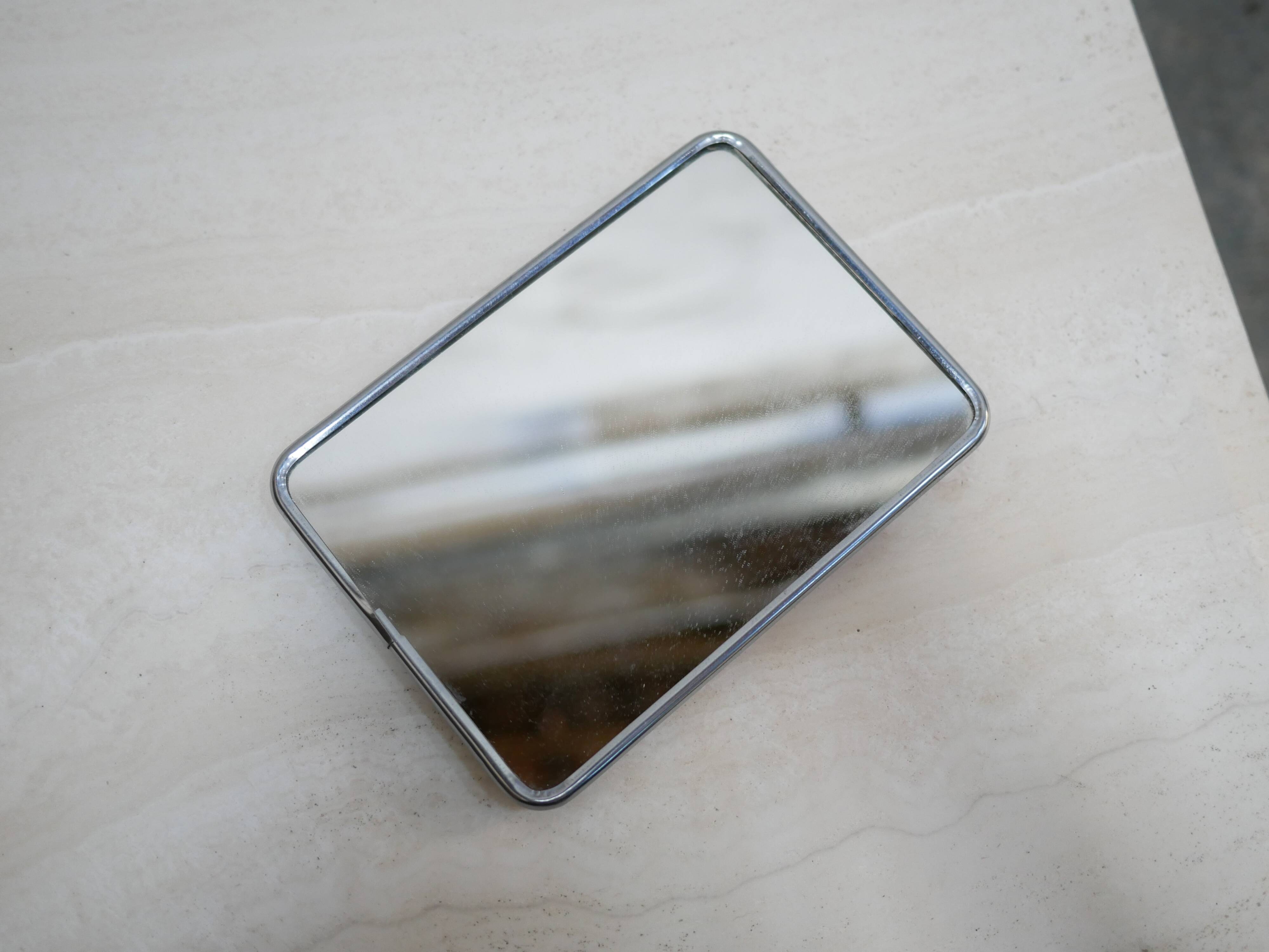 Vintage barber mirror to stand or hang 20cm x 14cm