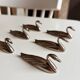Set of 6 vintage silver-plated metal swan knife rests