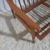 Vintage Scandinavian living room set in light wood