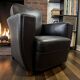 Vintage Art Deco leather armchair / single armchair / chair