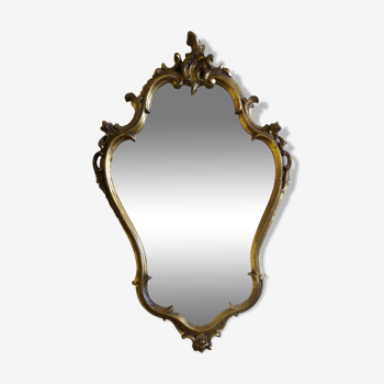 Baroque mirror in gilded wood 87x54cm