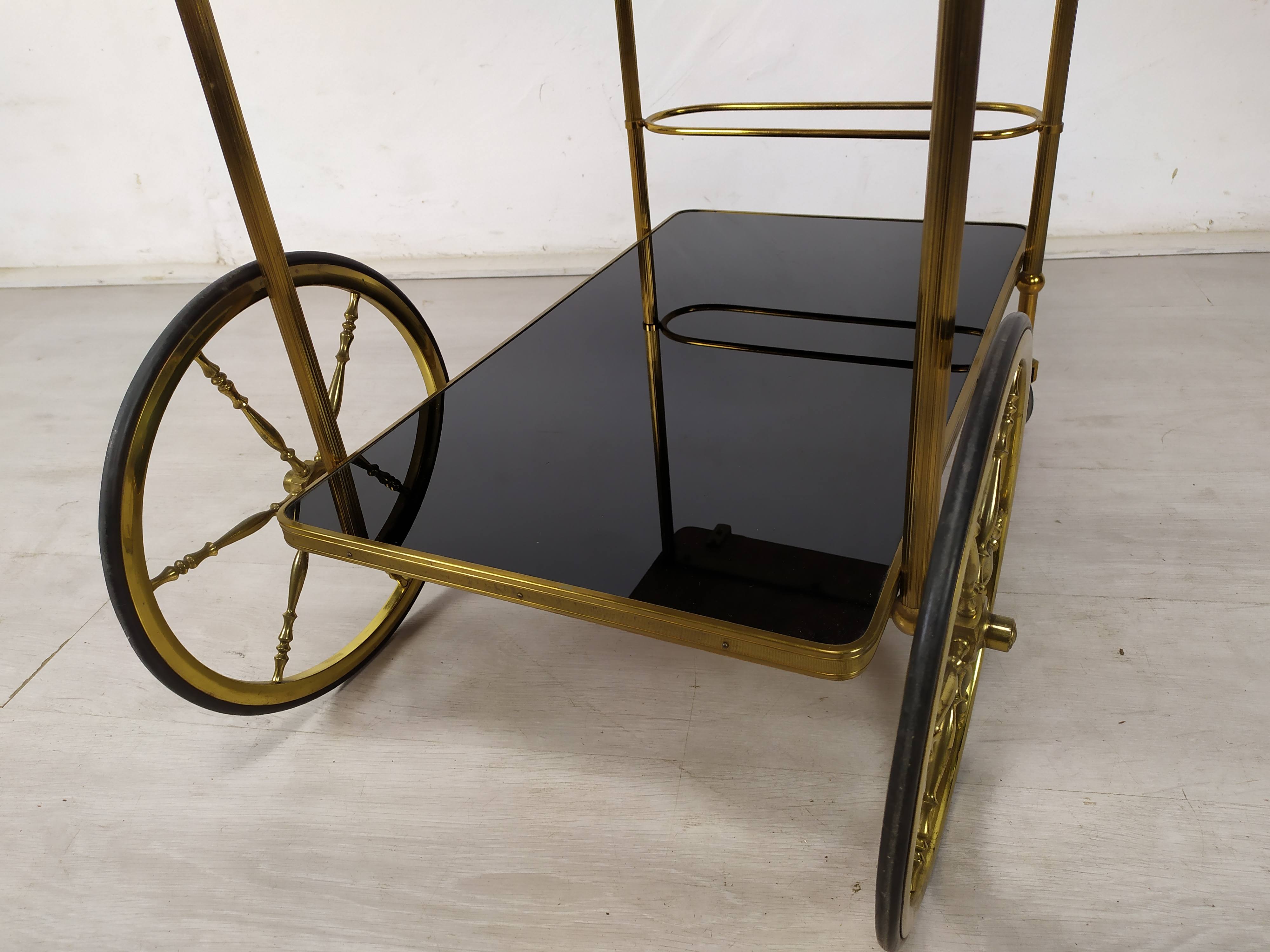 Vintage golden brass rolling service