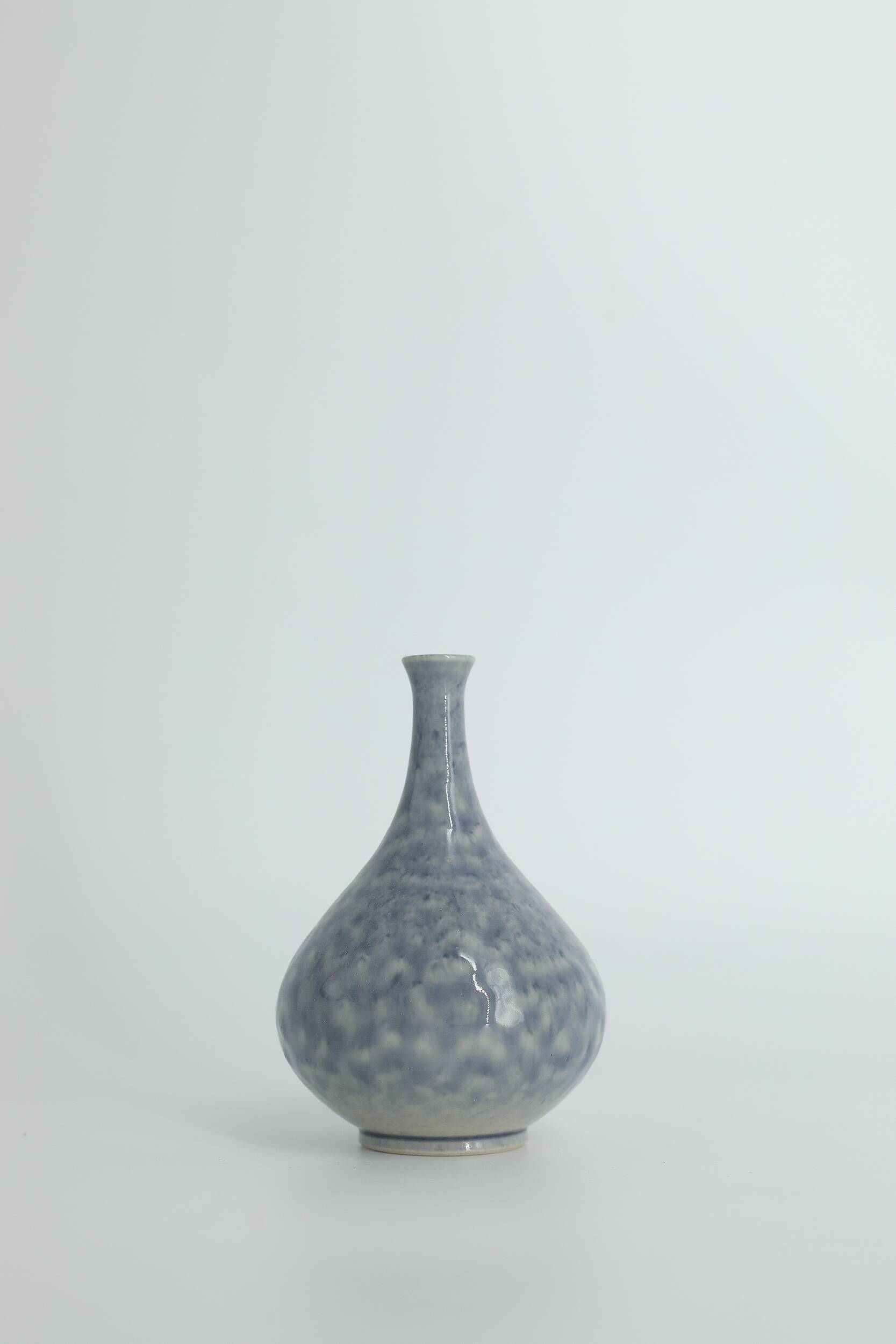 Mid-century Scandinavian collector's vase in azure stoneware by Gunnar Borg for Höganäs.