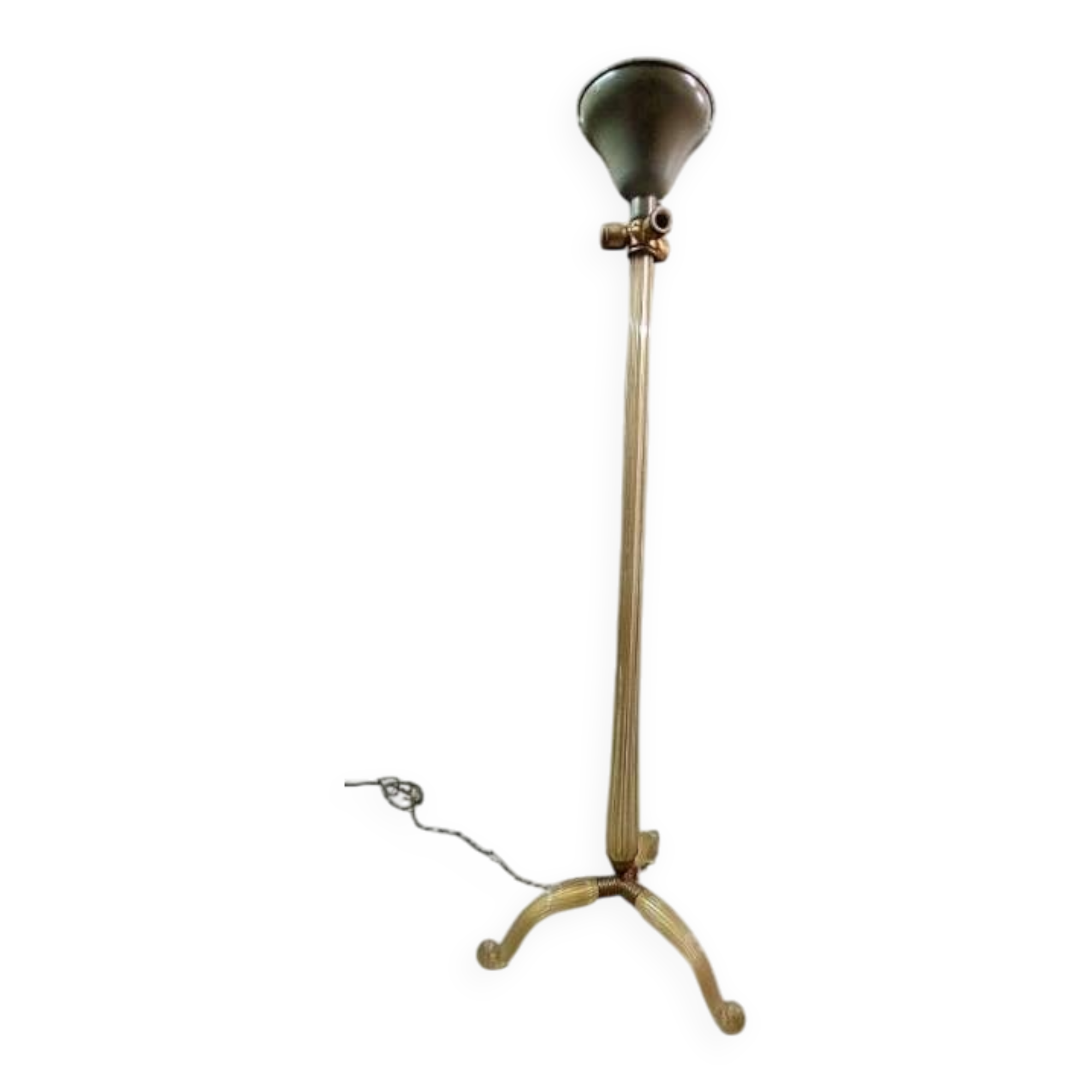 Barovier & Toso tripod floor lamp in gilded Murano glass 1930/40