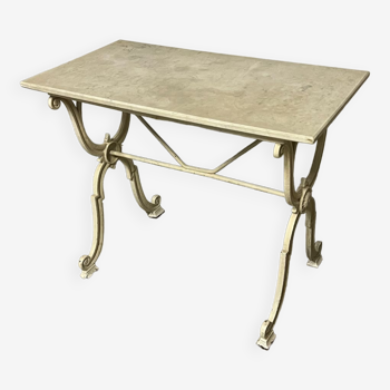 White marble bistro table