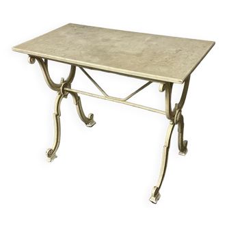 Table bistrot marbre blanc