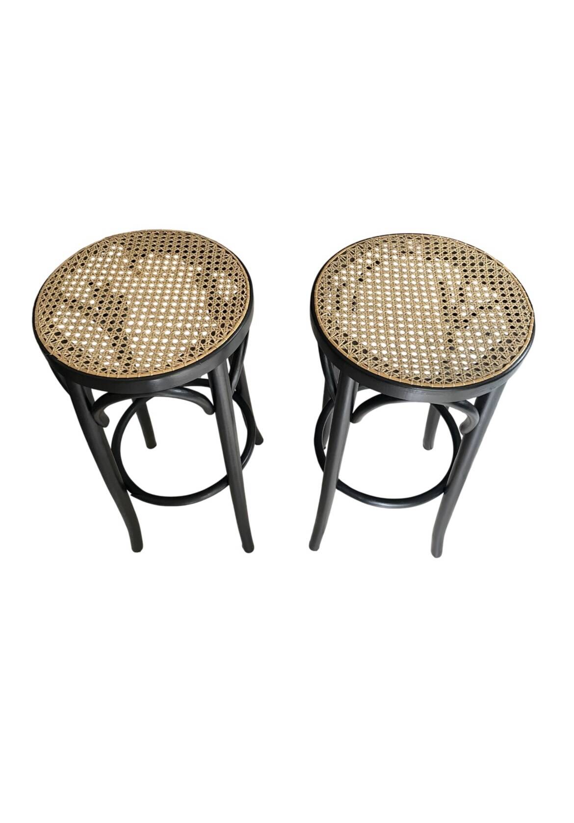 Vintage caned bar stools