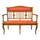 Art Nouveau bench in fruitwood with marquetry